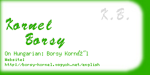 kornel borsy business card